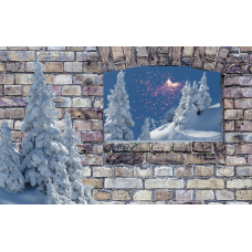 Kerstkaart "raam in muur"