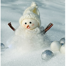 Kerstkaart "Sneeuwpop"